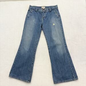 Y2K Abercrombie & Fitch Flare Jeans Button Patch Pocket 100% Cotton Vintage 8